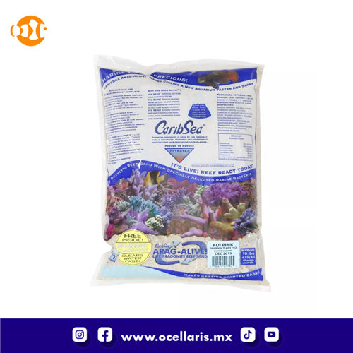 CaribSea Fiji Pink - 10 lb - Sustrato de Aragonita viva